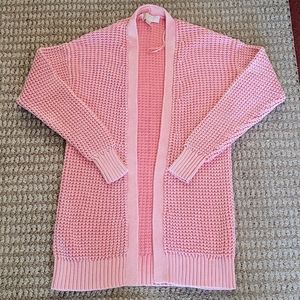 Michael Kors Pink Knit Open Cardigan